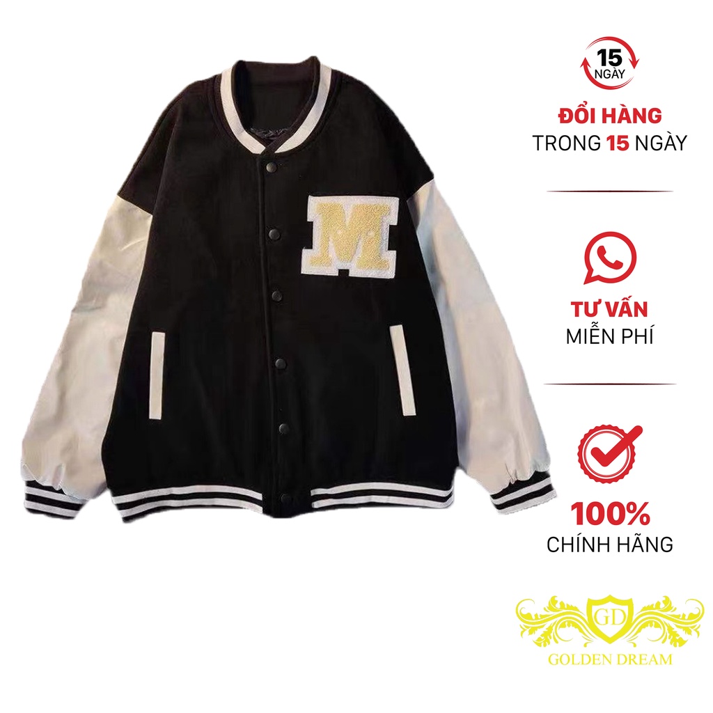 Aó Khoác Bomber Nam GOLDEN DREAM Vải Nỉ in Chữ M Phối Hình Lá Bài Cực Ngầu U279