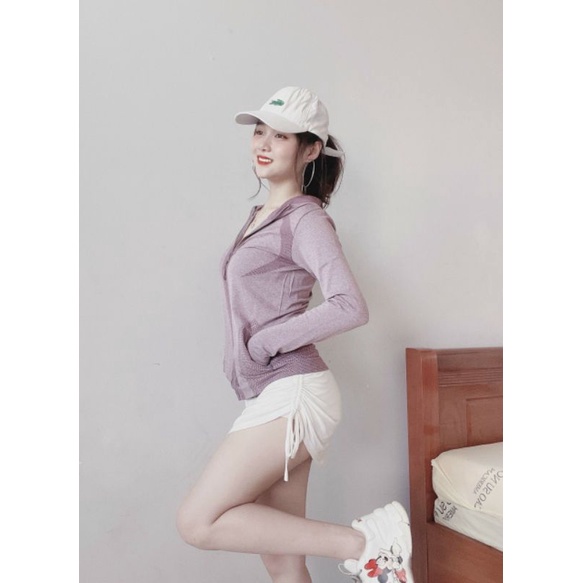 Áo Khoác Thể Thao Nữ Ôm Body. Size M L. Có 2 Túi Ngoài Dây Kéo [MTC.KD21]