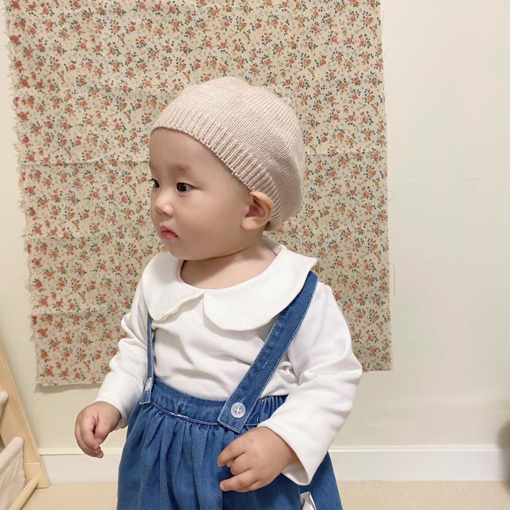 Áo Cotton Cổ Cánh Sen Mặc Cùng Quần Yếm, Váy Và Quần Cạp Cao Cho Bé Gái Siêu Xinh