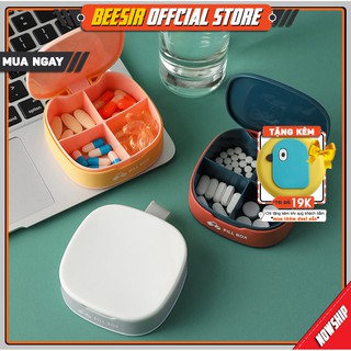 [Kèm Quà Tặng] Hộp Đựng Thuốc Mini Tiện Lợi Chia 4 Ngăn BEESIR