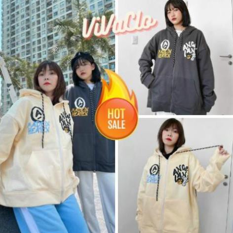 Áo Khoác Hoodie Khóa Kéo ANGEL LAND  Xu Hướng Hàn Quốc  2 Màu thời trang việt