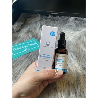 D3 K2 MK7 Anh chính hãng Nutrivitality uy tín 15ml mỗi giọt chứa 200iu và 15muy k2