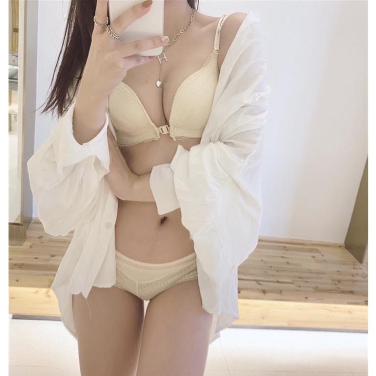 Bộ Đồ Lót Nữ Softie Nâng Ngực 2 Dây, Áo Ngực Ren Đẩy Định Hình Ngực 1125