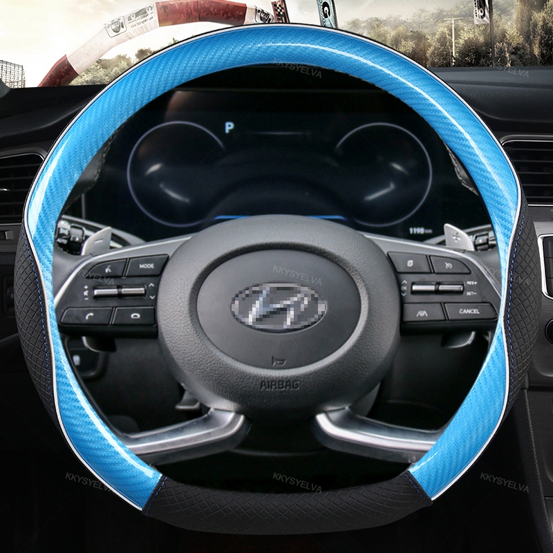 Vỏ Bọc Vô Lăng Xe Hơi Bằng Sợi Carbon Hình Chữ D Cho Hyundai Tucson IX35 2021 NX4 Elantra 7th Sonata10th 2020 2021