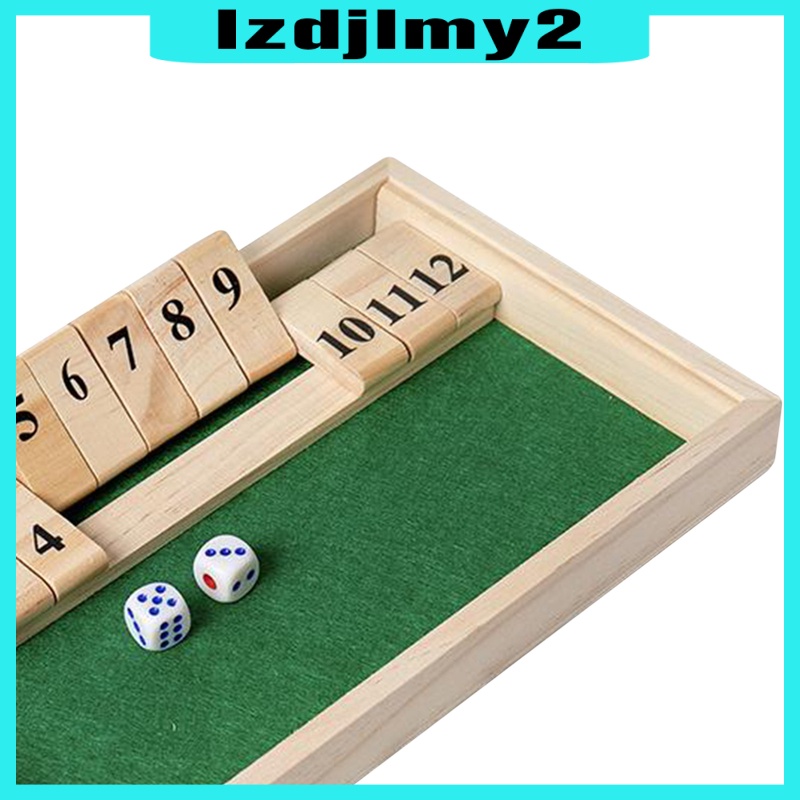 Romanful Shut The Box Game - 12 Numbers Wooden Dice Game Wooden Number Board Game