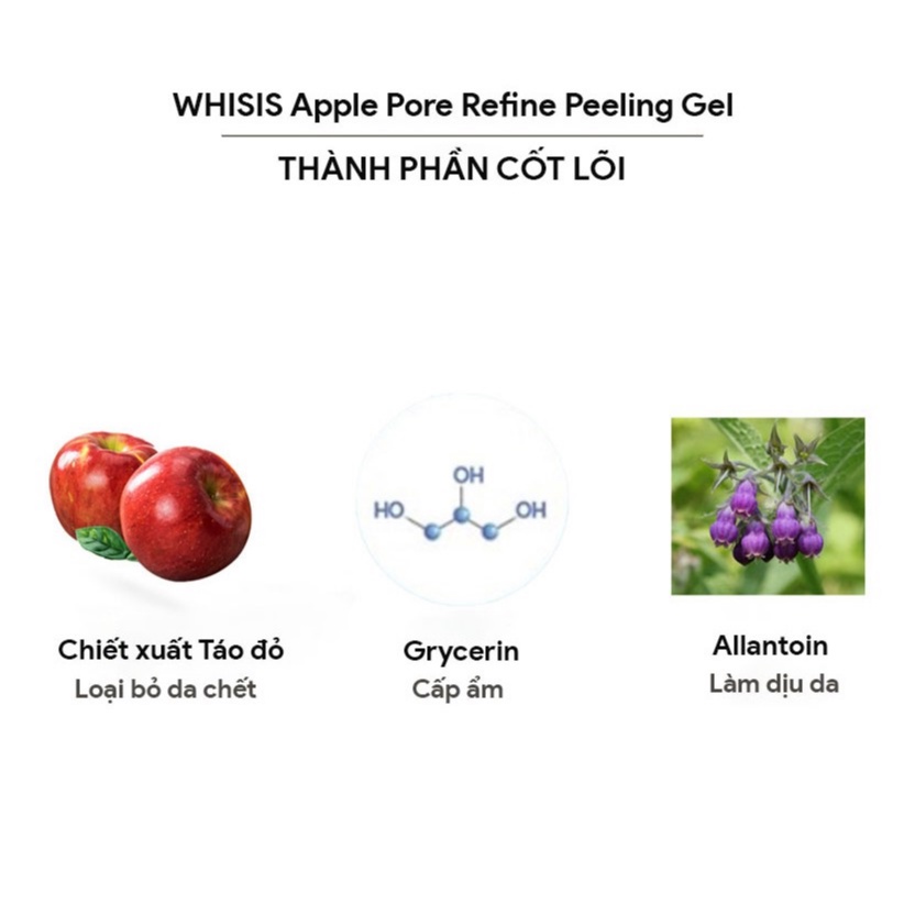 Tẩy Tế Bào Chết Mặt Dạng Gel WHISIS Apple Pore Refine Peeling Gel Thu Nhỏ Lỗ Chân Lông Chiết Xuất Táo Đỏ Lên Men 120ml