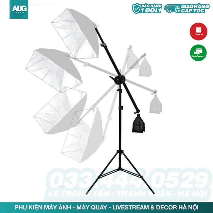 Tay boom đèn khớp khủy- ngàm chữ U - túi vải đối trọng - chân đèn - AUG Camera Hà Nội