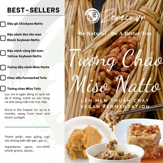 Tương chao Miso + Natto đậu nành - đậu gà không biến đổi gen | Non-GMO Chickpea - Soybean Natto + Miso Paste