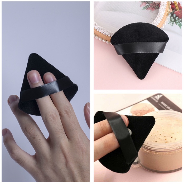 Set 2 Mút Trang Điểm Hình Quạt Bằng Cotton Mềm Mại Cho Nữ