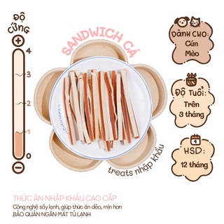 Thức Ăn Sấy Khô Cho Chó Mèo Sandwich Cá Cung Cấp Protein Canxi Chắc Xương Chống Hôi Miệng DOGGOSTYLE