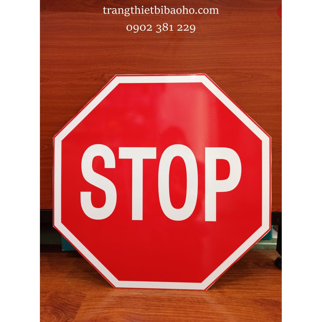 Biển báo giao thông STOP đủ chất liệu kích thước D=40 - hình thật