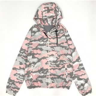 ÁO KHOÁC DÙ CAMO HỒNG FREESIZE