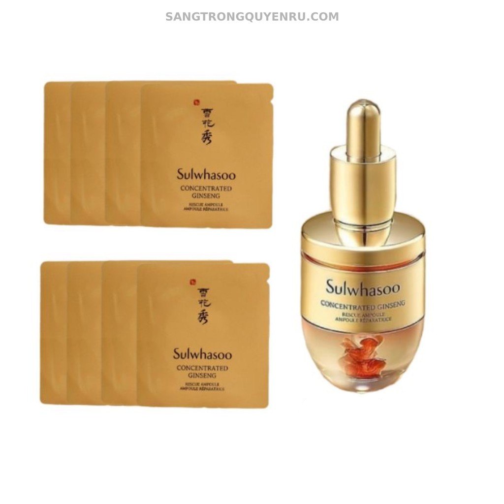Bịch 12 Gói Tinh Chất Nhân Sâm Cô Đặc Sulwhasoo Concentrated Ginseng Rescue Ampoule 1ml - Phục hồi, tái tạo làn da