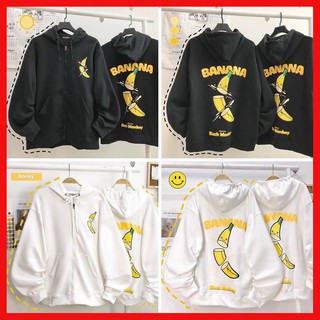 Áo khoác dây kéo BANAWA unisex có nón form rộng ❤️ HOODIE ZIP ULZZANG VIVU123STORE   HOD072