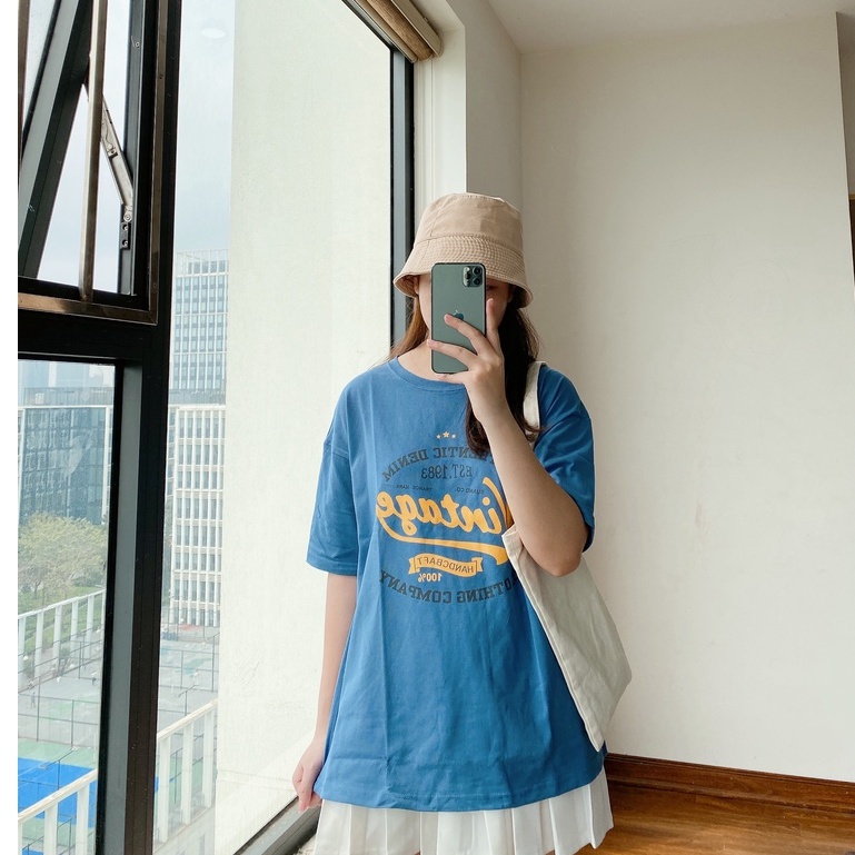 Áo Thun 3158 Vintage Tay Lỡ PEONYB Nữ [FREESHIP]  Phông form rộng oversize in hình cá tính hàn quốc đẹp ulzzang