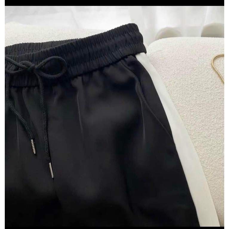 SÉT 2 QUẦN SUÔNG KẺ 2 SỌC ĐEN TRẮNG