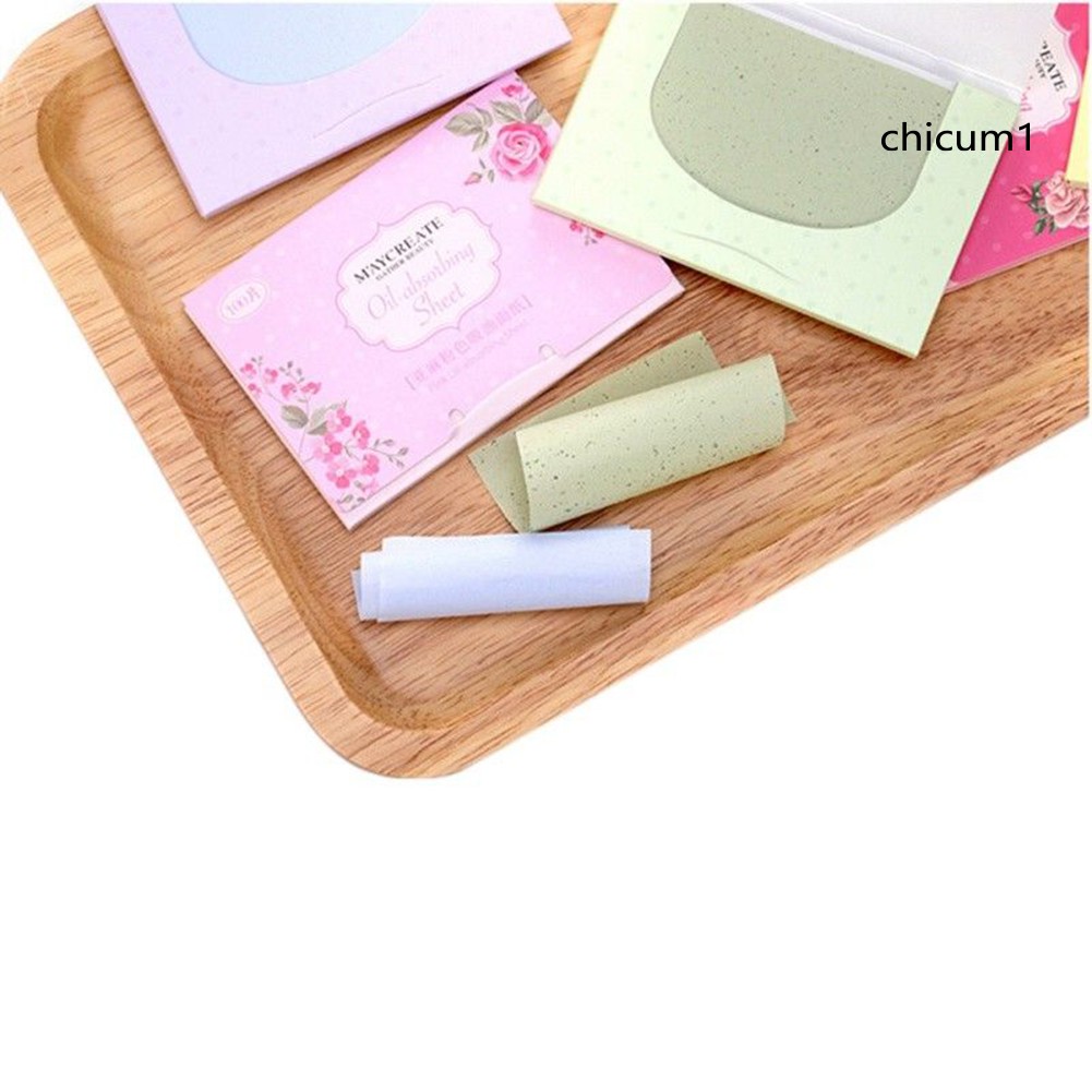 Set 100 giấy thấm dầu sợi thực vật thông thoáng dành cho trang điểm