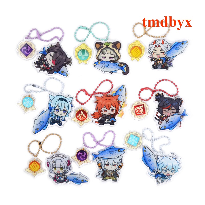 Tmdbyx Móc Khóa Hình Búp Bê Anime Genshin Va Chạm Kaeya Màu Hổ Phách Cho Nữ