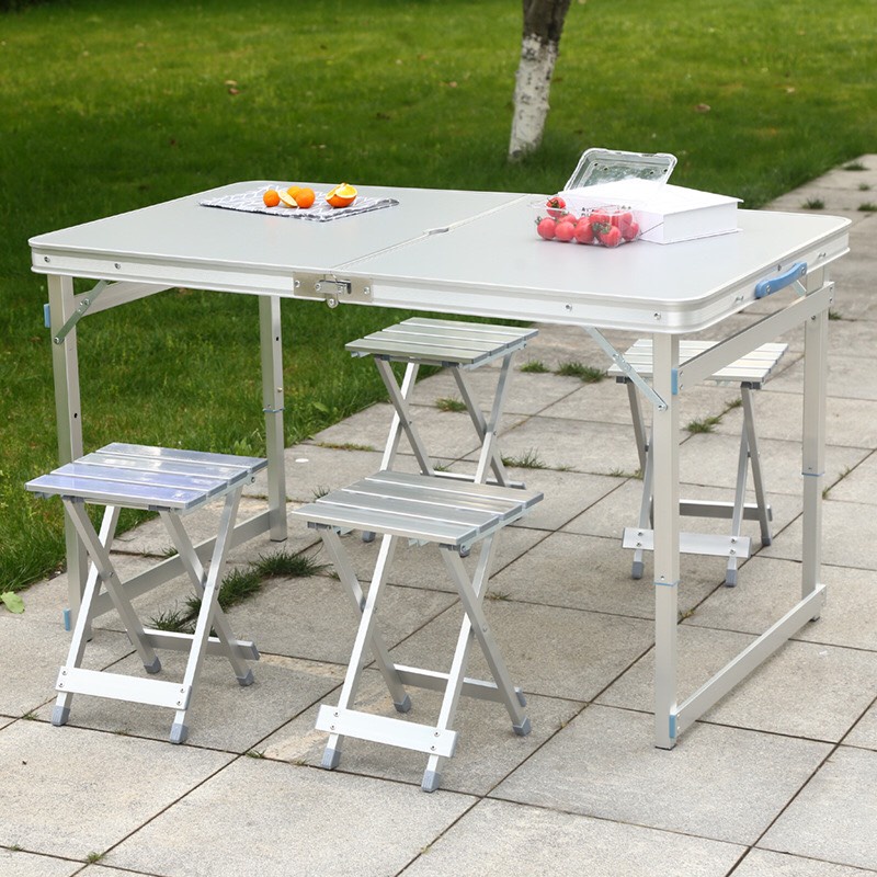 [CHÍNH HÃNG] Bộ bàn ghế gấp gọn khung nhôm cao cấp- Bộ 1 bàn 4 ghế - Dã ngoại picnic siêu tiện dụng - MS008 | BigBuy360 - bigbuy360.vn