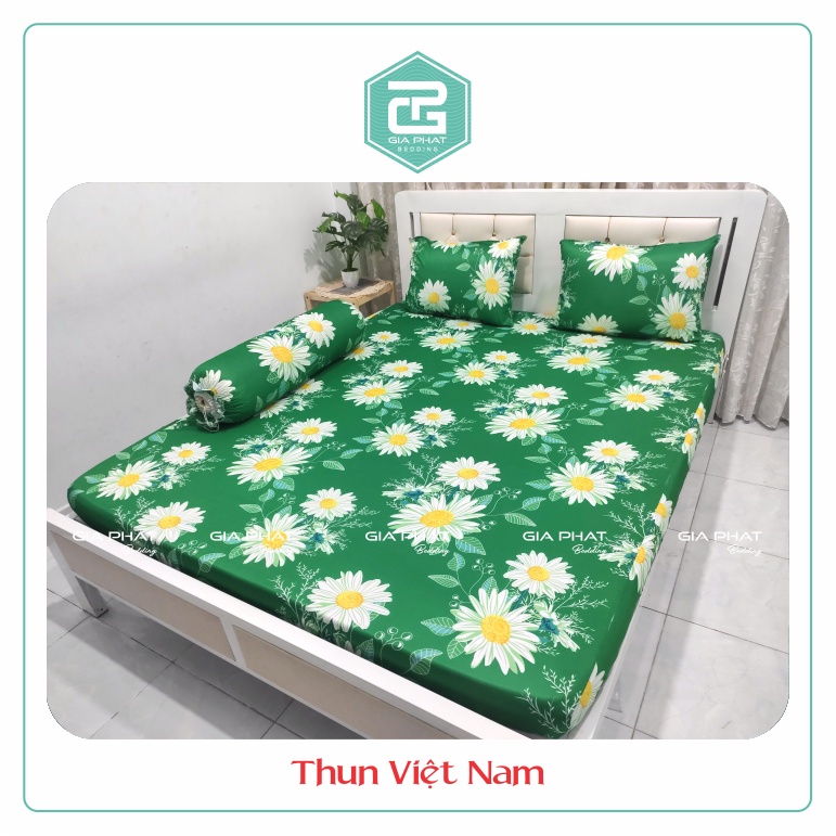 [Link 4 ] Bộ Ga giường 4 món Thun Lạnh Việt Nam cao cấp (1 ga + 2 áo gối nằm + 1 áo gối ôm)