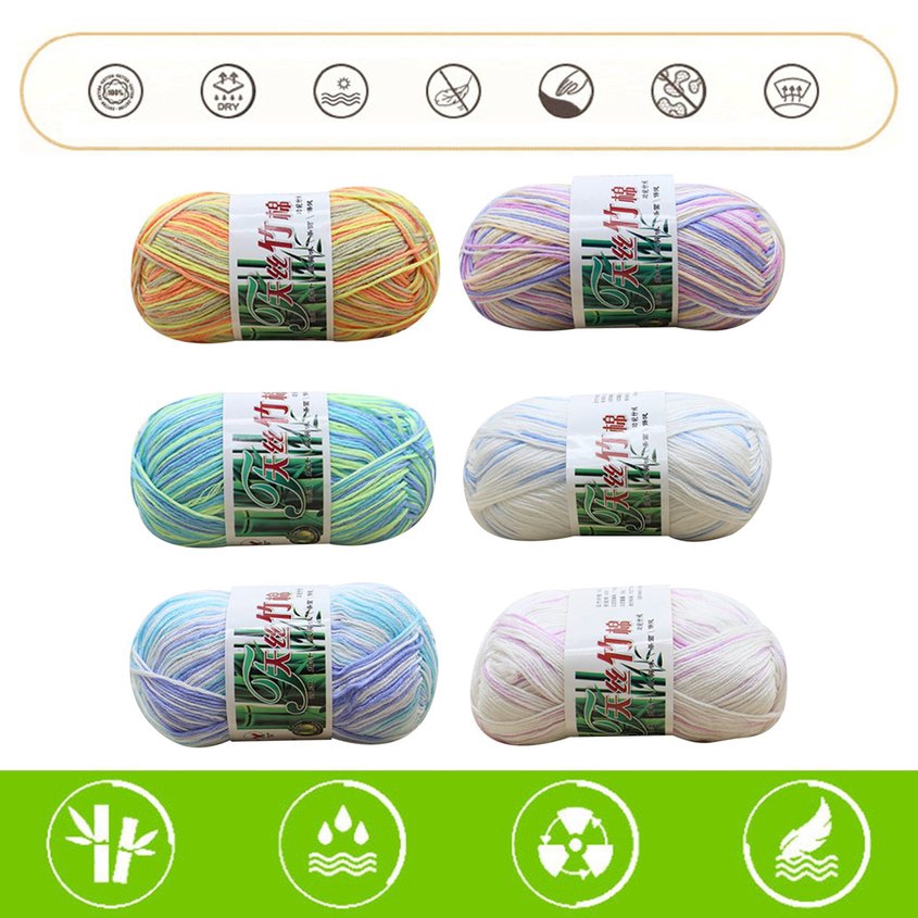 Cuộn len sợi bamboo nhiều màu đa năng