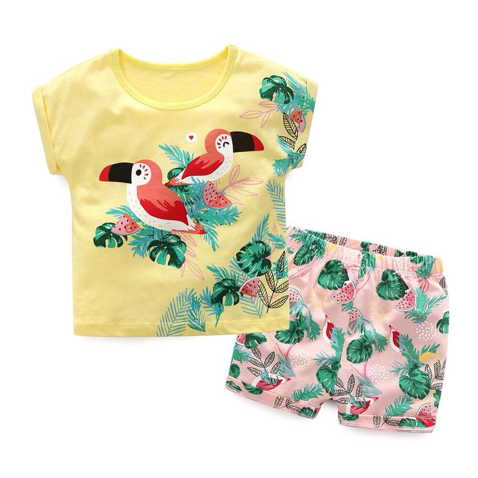 Bộ cộc Little Vẹt vàng
