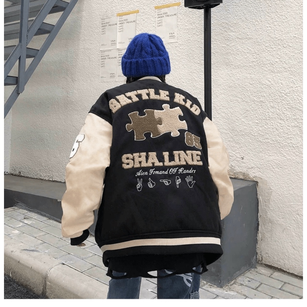 Áo Khoác Bomber Nữ Logo Chữ B Chất Nỉ Pe Dày Mịn In Xếp Hình Đẹp Form Rộng Kiểu Unisex Mặc Thoải Mái [NEW UNISEX]