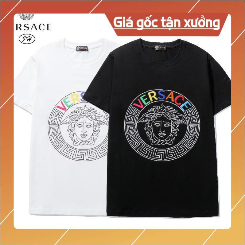 HOT Áo Thun Tay Ngắn Vải Cotton Hiệu Versace Thời Trang