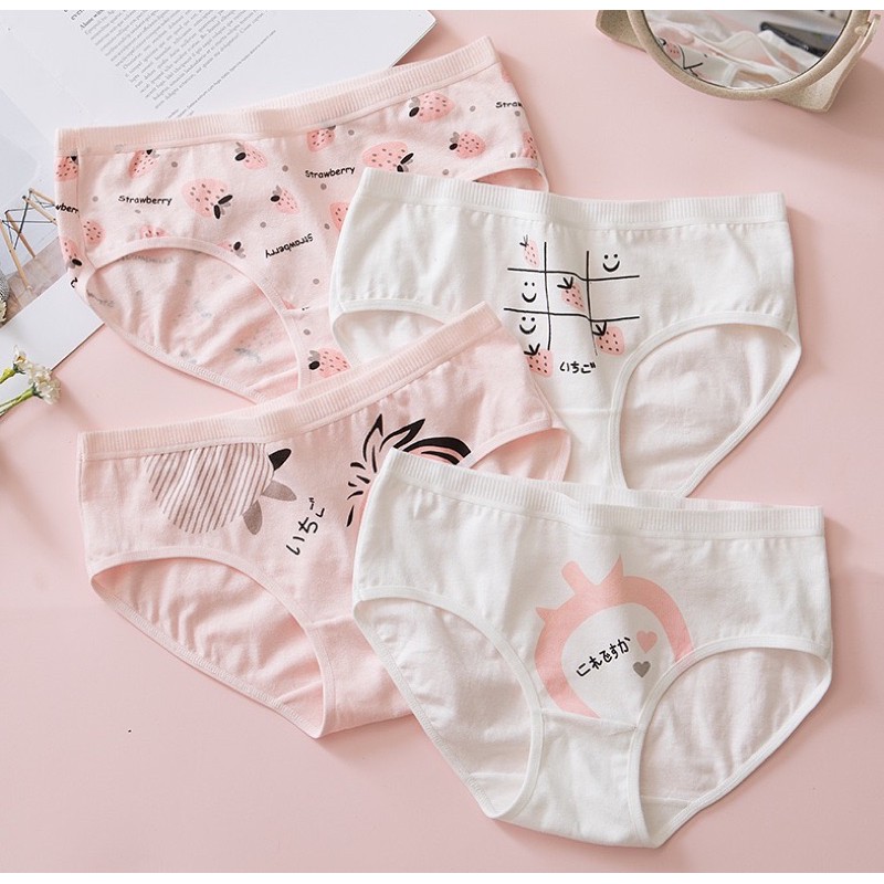 [Che Tên][Mua 4 Tặng 1] SET 4 Quần Lót Cotton Nữ Cute Dễ Thương Chip Nữ Cạp Thấp TOPBRA | BigBuy360 - bigbuy360.vn