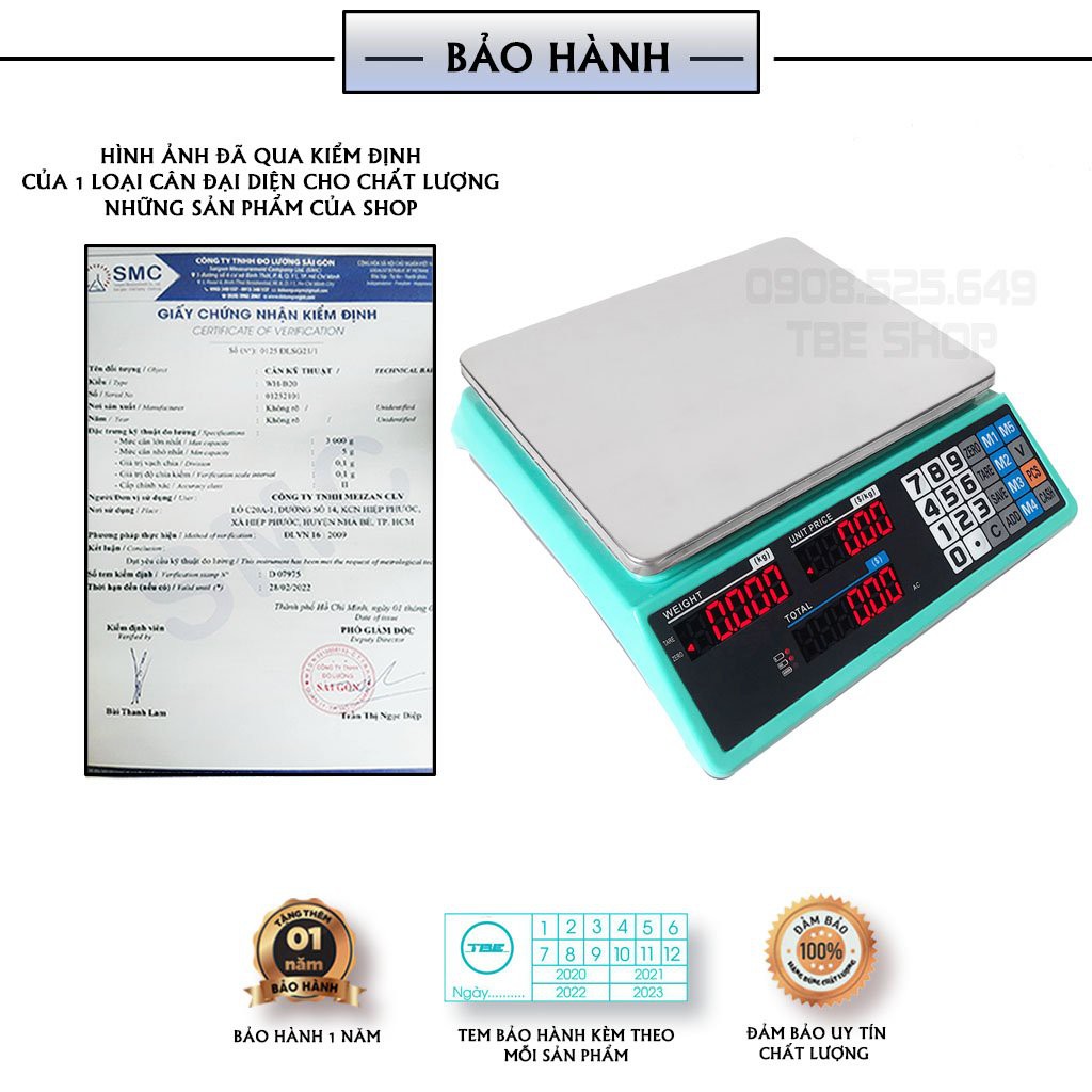 Cân Điện Tử Tính Tiền 30kg ACS Dùng Cân Hàng Hóa Thực Phẩm - Bảo Hành 1 Năm