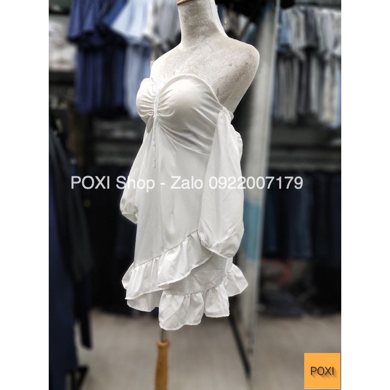 [ẢNH THẬT] Váy Đầm Trễ Vai Dây Thắt Nhún Có Mút Ngực | BigBuy360 - bigbuy360.vn