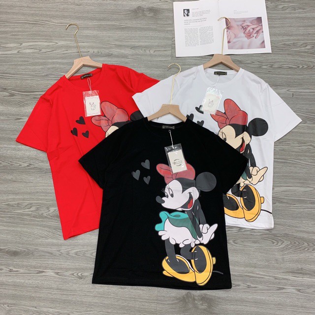 [Xả kho cắt lỗ] Áo phông thụng giấu quần Mickey nơ [Ảnh Thật]