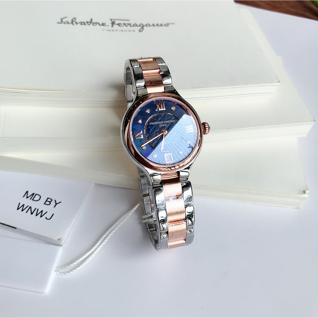 Đồng hồ nữ chính hãng Frederique Constant Automatic FC-306NHD3ER2B - Máy cơ tự động - Kính Sapphire nguyên khối