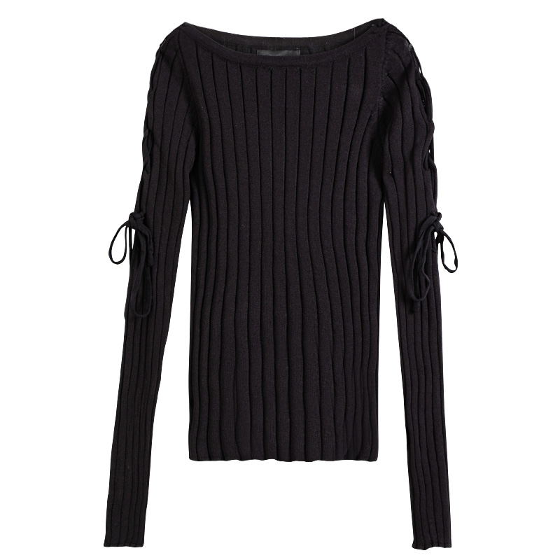 NEW Áo Thun Gân Tay Dài Thiết Kế Hở Vai Quyến Rũ Cho Nữ 2020