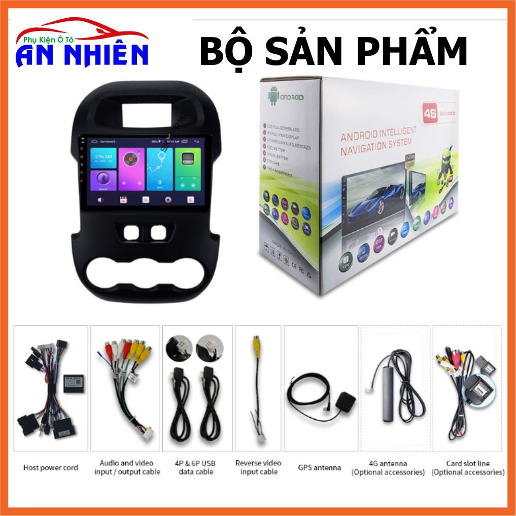 Màn Hình 9 inch Cho Xe FORD RANGER 2011-2015 Chạy Android Tiếng Việt - Đầu DVD Android Kèm Mặt Dưỡng RANGER