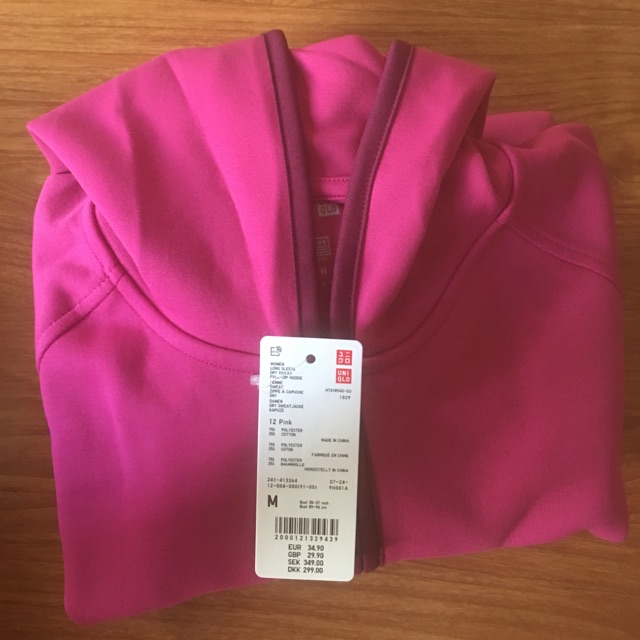 Áo khoác Hoodie Uniqlo màu hồng đậm. Size M Authentic