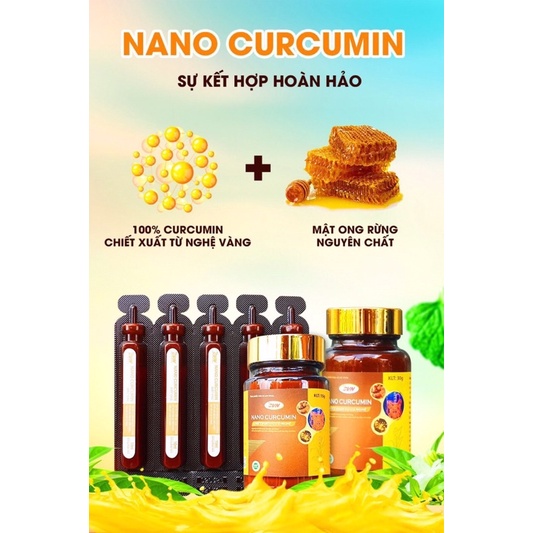 NANO CURCUMIN dạng ống kết hợp nghệ với mật ong(1họp 4 vĩ x 5 tuýp)
