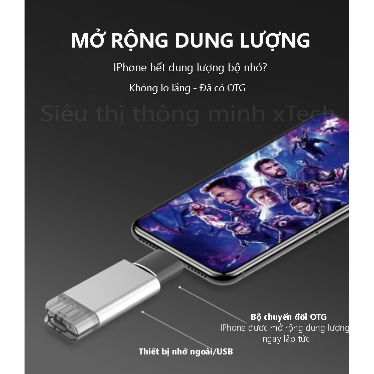 Đầu chuyển đổi Lightning sang USB 3.0 - OTG - Hợp kim cao cấp | BigBuy360 - bigbuy360.vn