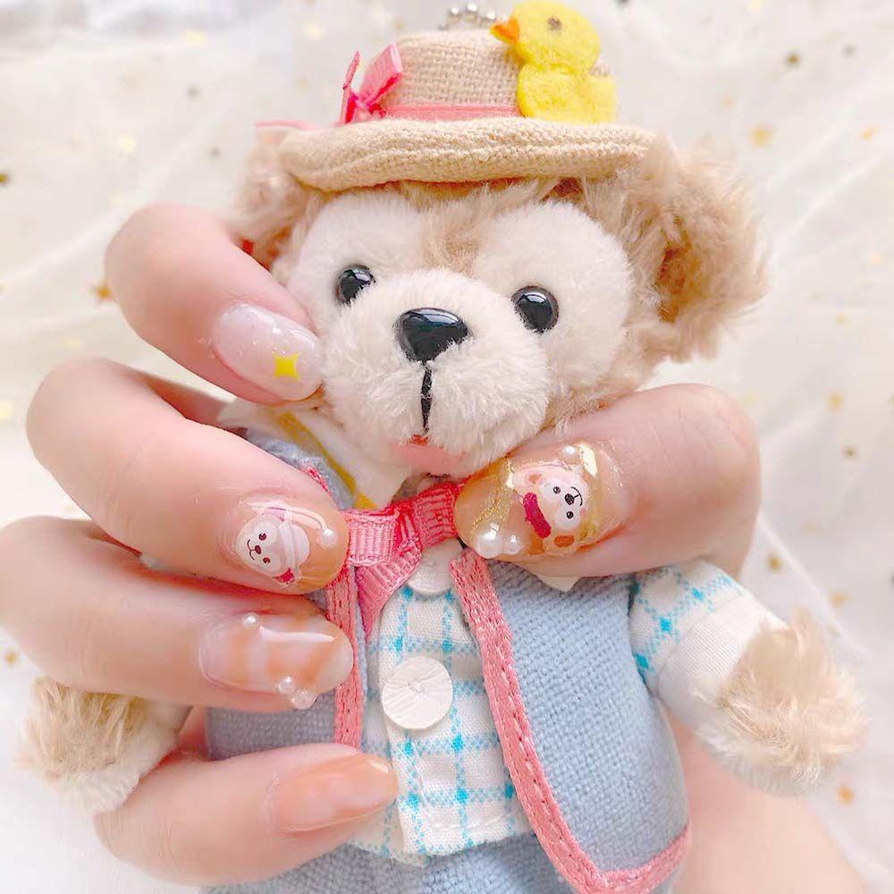 Miếng Dán Trang Trí Móng Tay Hình Gấu Duffy StellaLou Hoạt Hình DIY