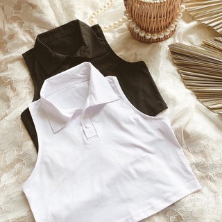 Croptop cổ polo sát nách