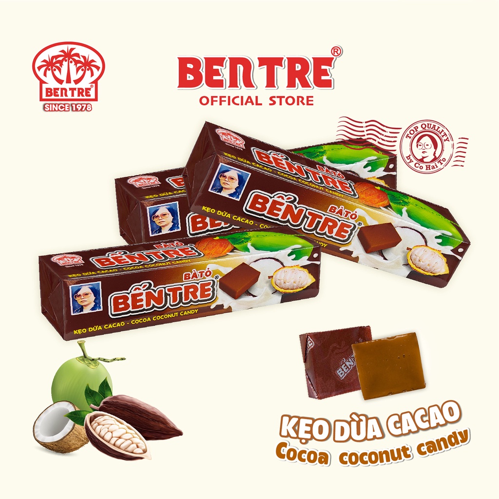 Kẹo dừa Bến Tre Hai Tỏ vị Cacao