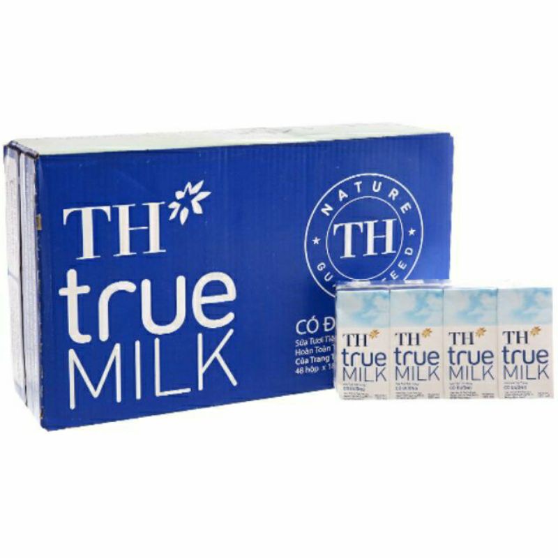 thùng 48 hộp sữa tươi tiệt trùng TH tru milk 180ml