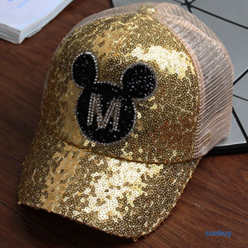 Nón bóng chày hình chuột Mickey đính kim sa lấp lánh cho bé