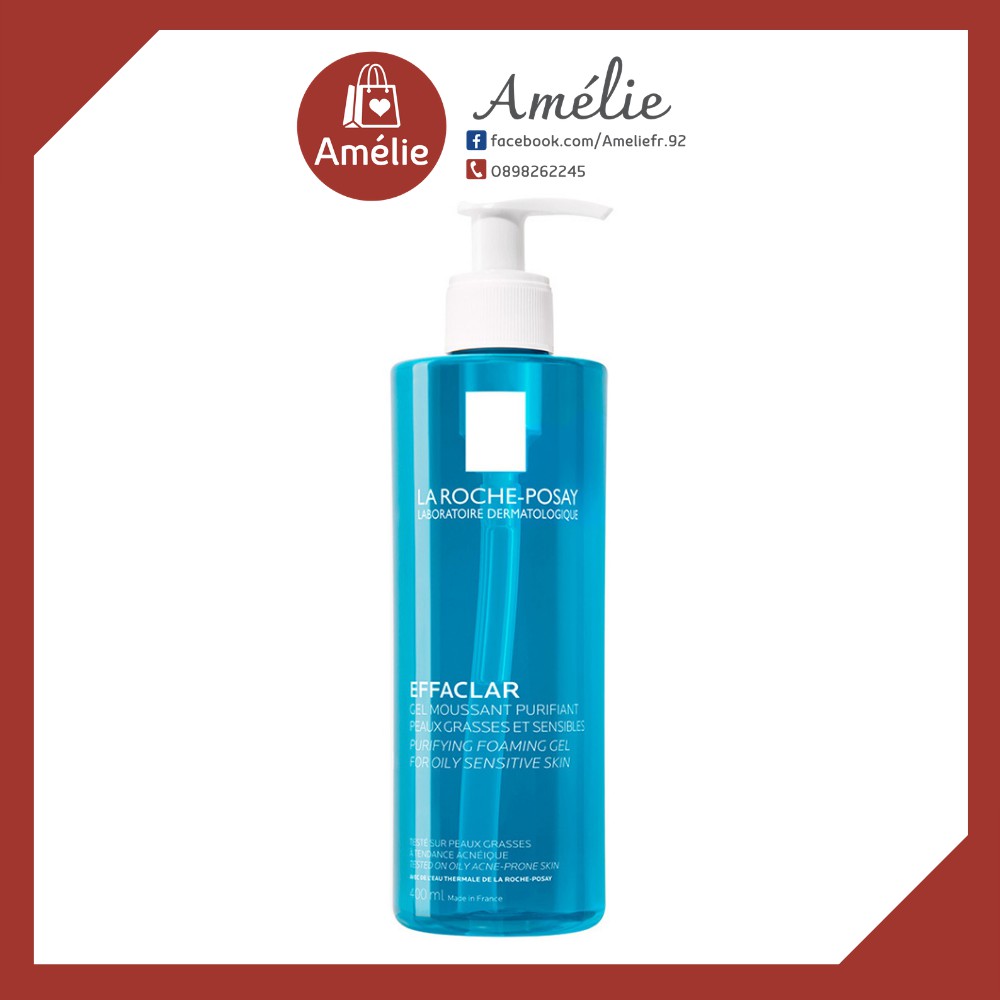 Sữa rửa mặt La Roche-Posay dạng gel tạo bọt cho da dầu mụn Effaclar Purifying Foaming Gel 400ml