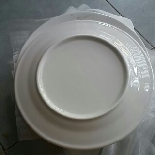sét 2 dĩa cạn sứ trắng