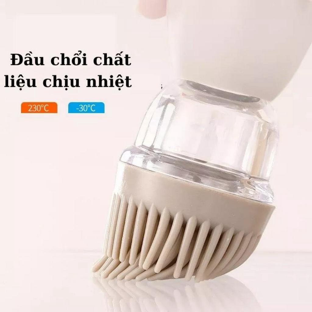 Hũ đựng gia vị thủy tinh lọ gia vị dầu ăn kèm chổi quét silicon Hvn