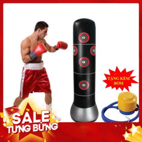 [FREE SHIP] Bao Trụ Đấm Bốc Tự Cân Bằng – PURE BOXING - 160cm – Đường Kính 48cm - Tặng Kèm Bơm Hơi