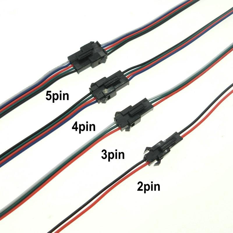 Set 5 Đầu Nối Dây Cáp 2pin 3pin 4pin 5pin Male Và Female