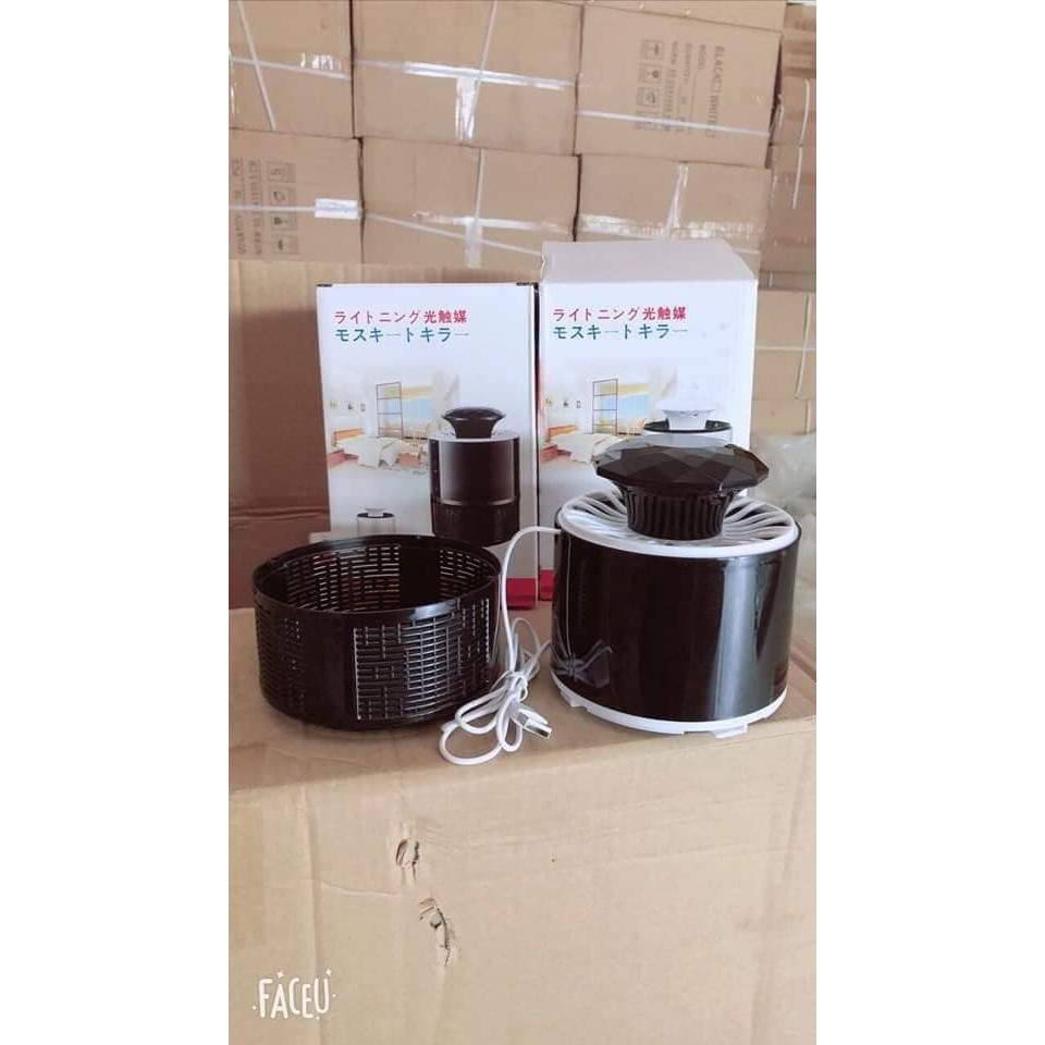 Đèn bắt muỗi thông minh hút côn trùng hình trụ cắm cổng usb cao cấp công nghệ led