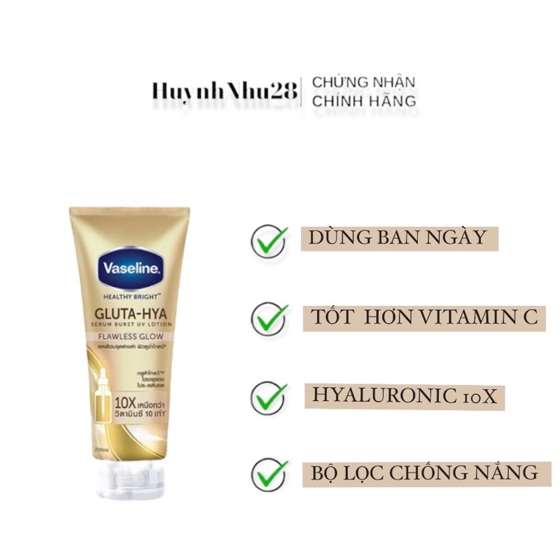 Dưỡng Thể VASELINE 10X SERUM GLUTA-HYA 330ML